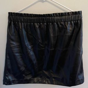 Loft black leather skirt